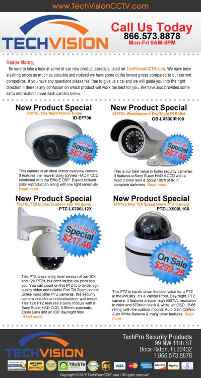 Security Camera Email Template TechVision Sept 2012